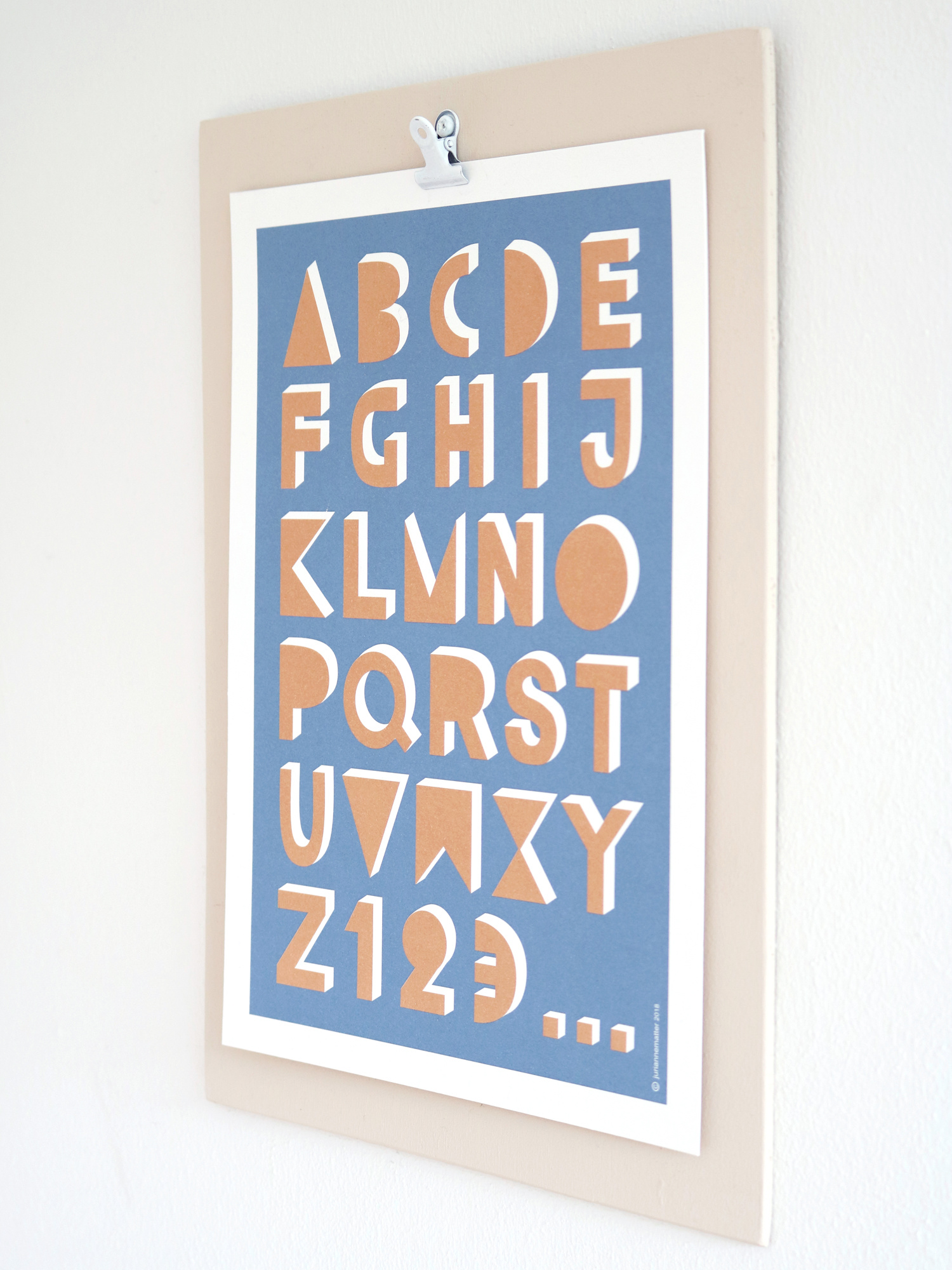 ABC poster | A4 alfabetposter met reliëfletters op dik papier