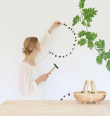 twig leaves - black | DIY set met 57 zwarte papieren blaadjes en hobbydraad
