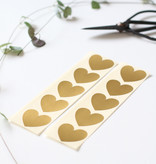 golden heart stickers | 10 brushed gold gift seals