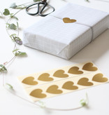 golden heart stickers | 10 brushed gold gift seals
