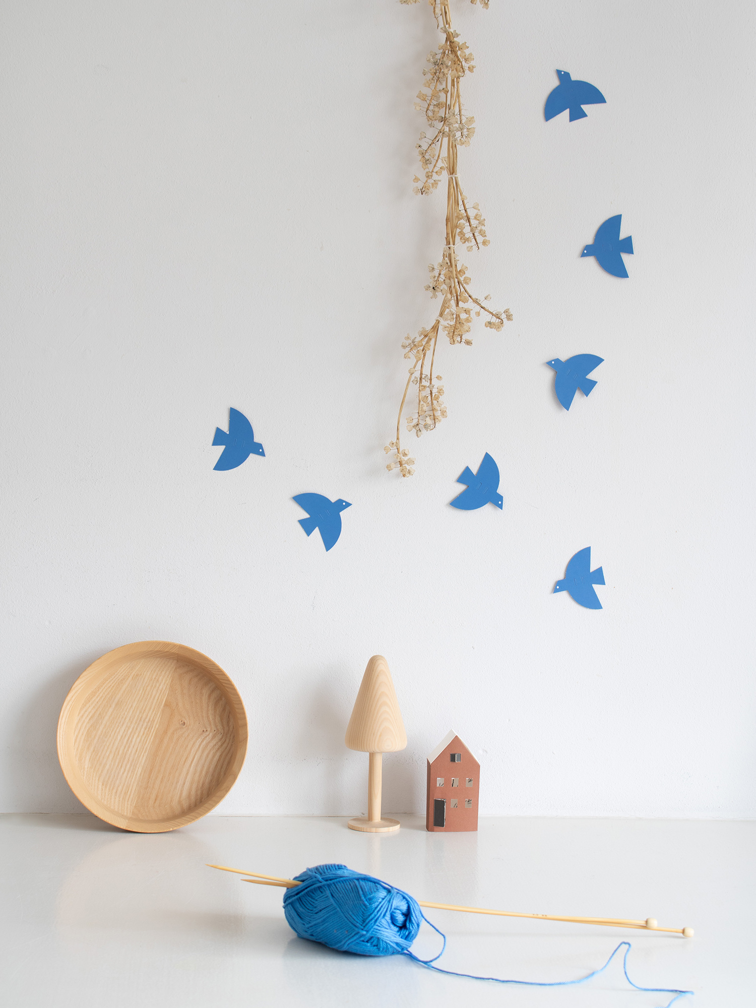 bird tags as wall decoration