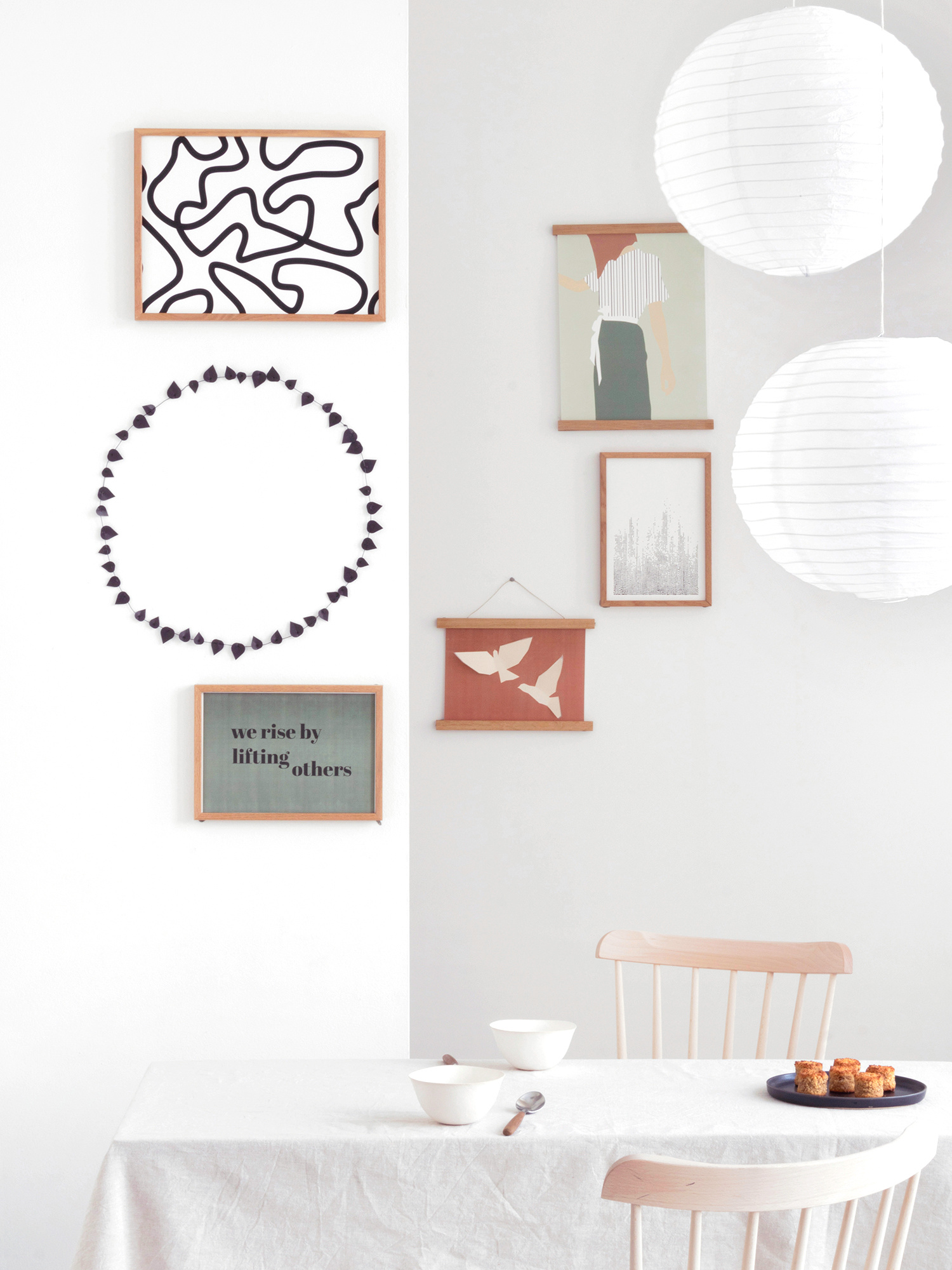 twig leaves - black | DIY set met 57 zwarte papieren blaadjes en hobbydraad