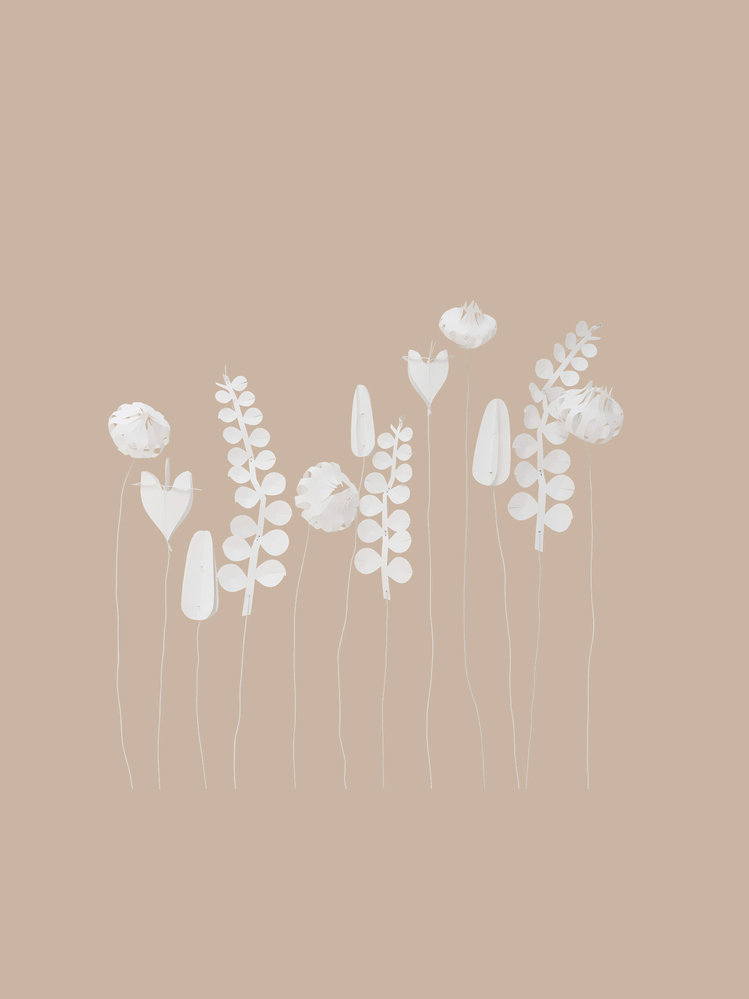 FIELD white large - white | twelve white paper flowers DIY kit