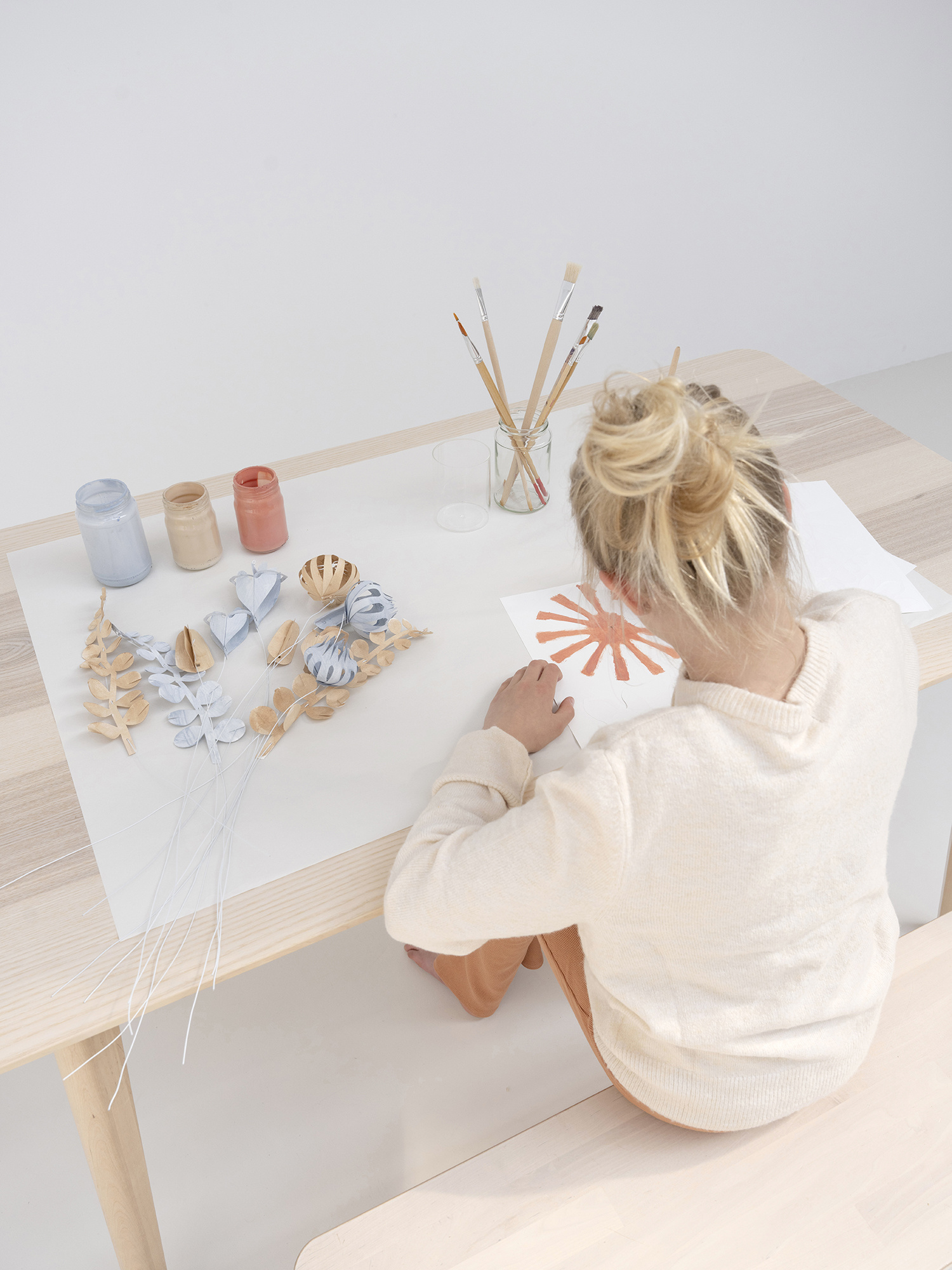 FIELD white large - white | twelve white paper flowers DIY kit