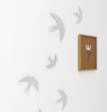 SVERM large | three grey cardboard swallows for the wall