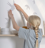 SVERM large | three grey cardboard swallows for the wall