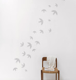 SVERM large | three grey cardboard swallows for the wall
