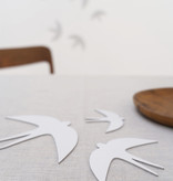 SVERM large | three grey cardboard swallows for the wall
