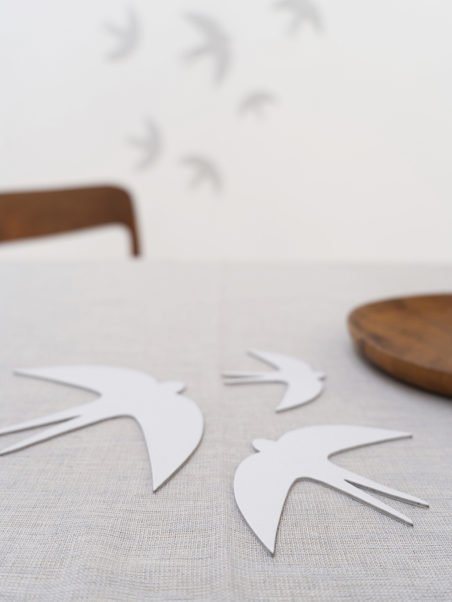 SVERM large | three grey cardboard swallows for the wall