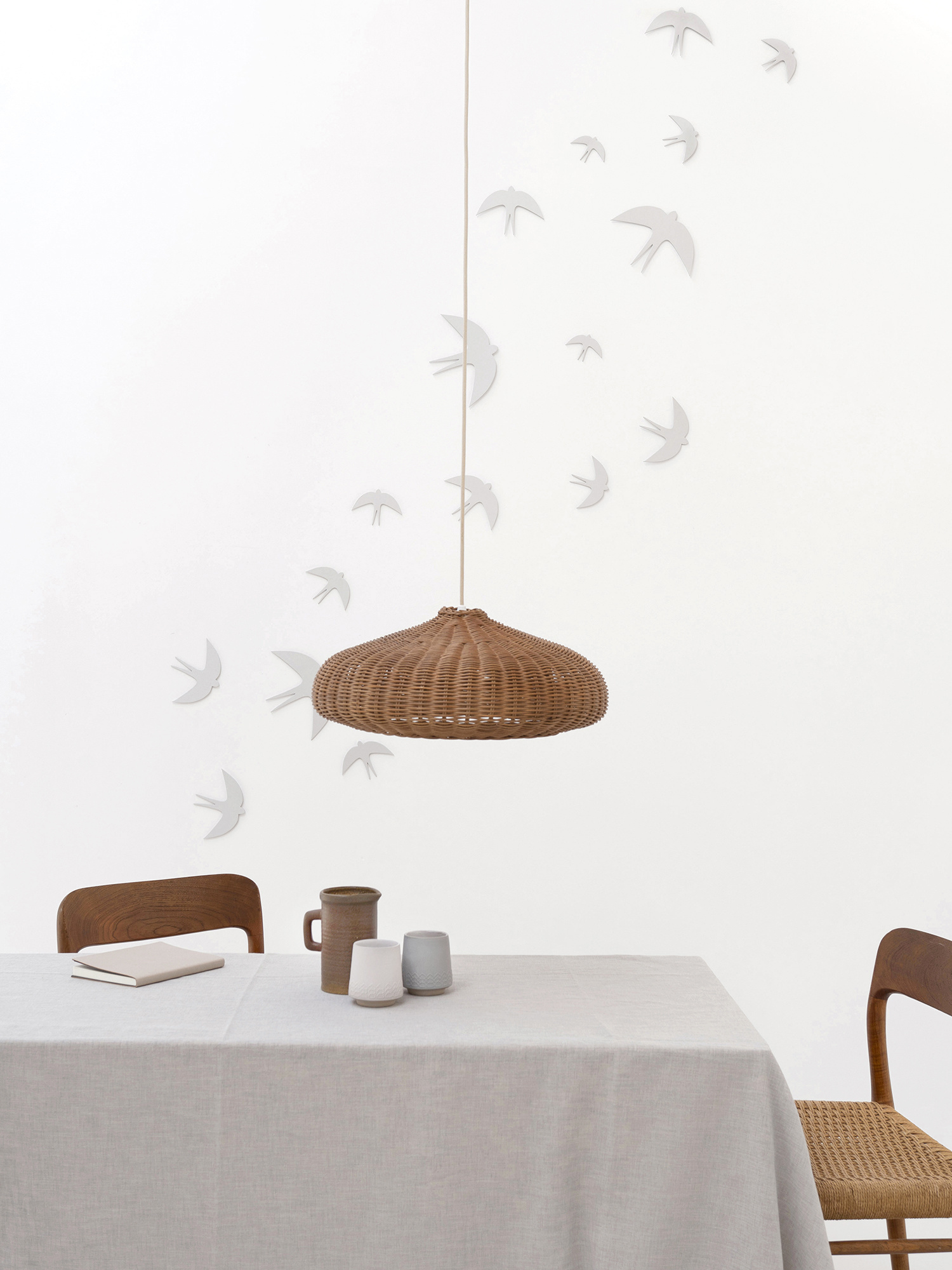 SVERM large | three grey cardboard swallows for the wall