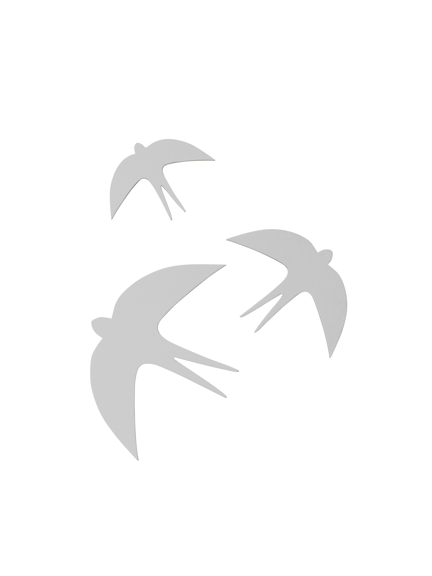 SVERM large | three grey cardboard swallows for the wall
