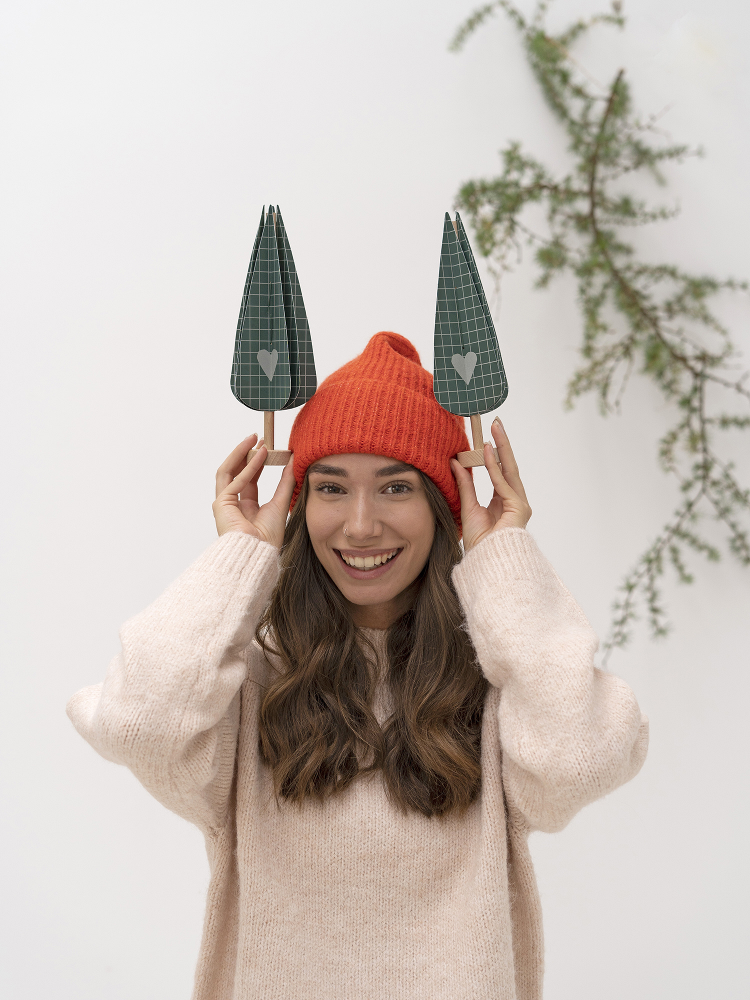 CYPRESS tree - dark green | DIY paper tree with wooden trunk