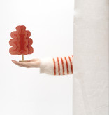 OAK tree - red  | eikenboompje van papier met houten stam, DIY set