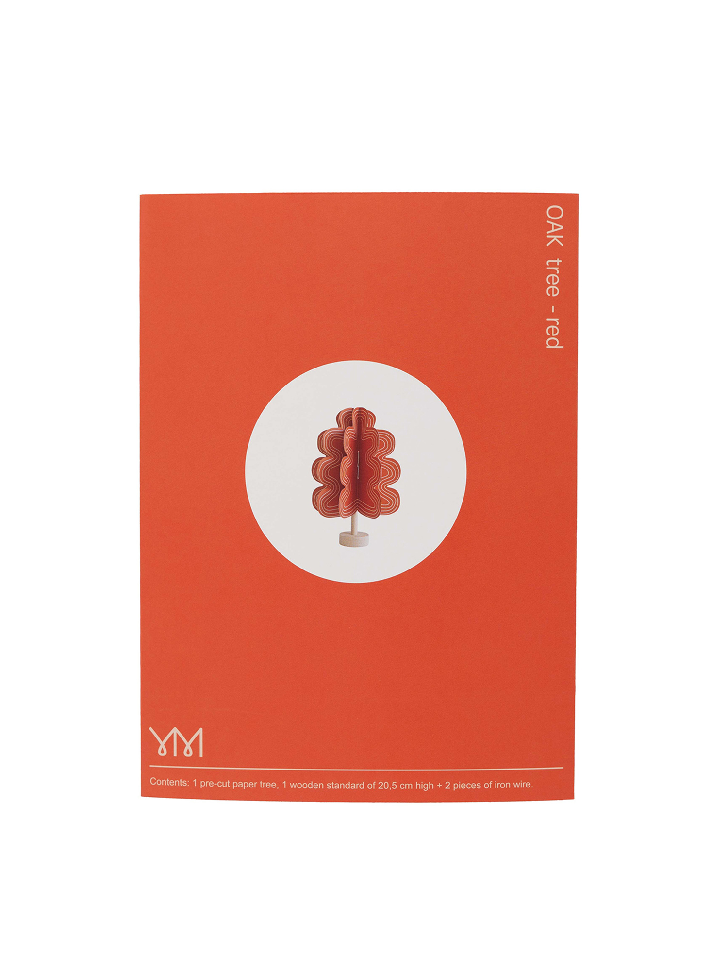 OAK tree - red  | eikenboompje van papier met houten stam, DIY set