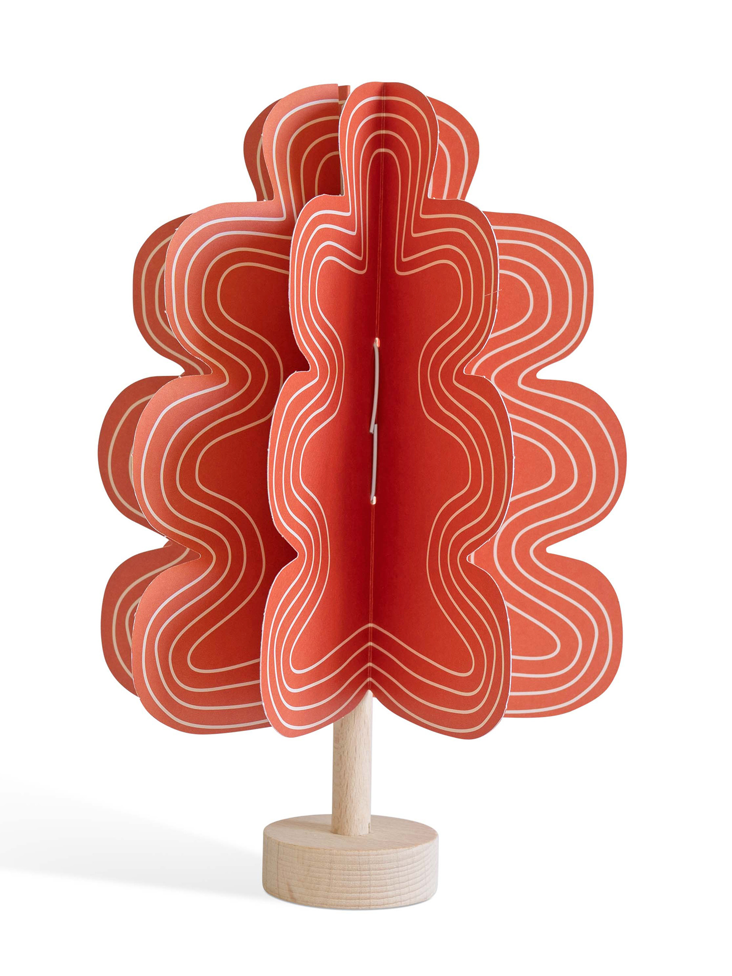 OAK tree - red  | eikenboompje van papier met houten stam, DIY set