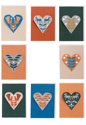 HEART cards - assorted - 8 cards