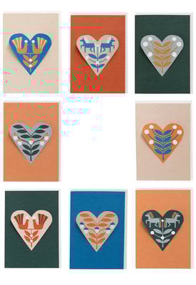 HEART cards - assorti - 8 kaarten