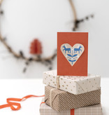 HEART card horses - red