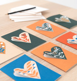 HEART card horses brique | wenskaart met pop-up hart