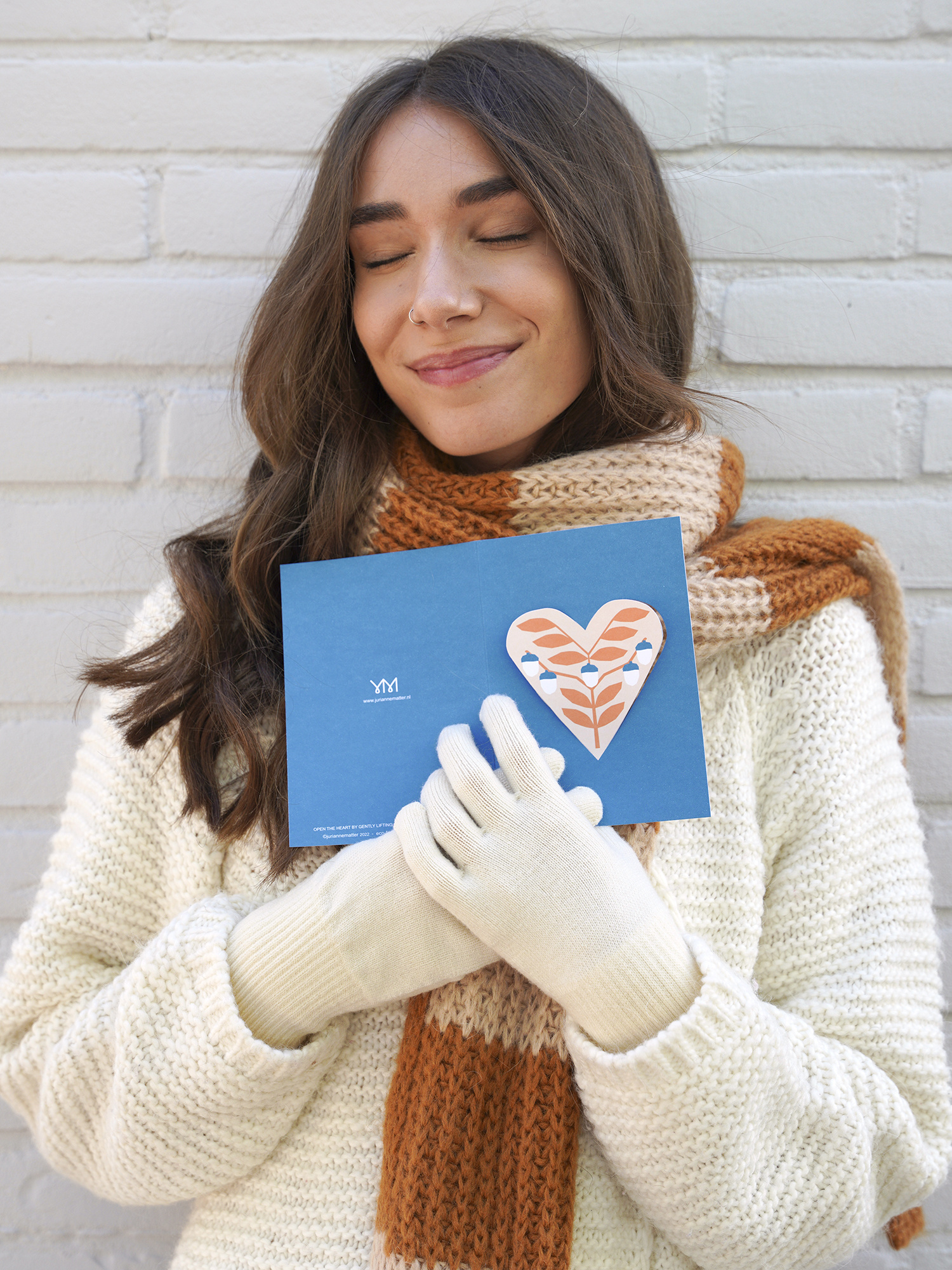HEART card acorns blue | wenskaart met pop-up hart