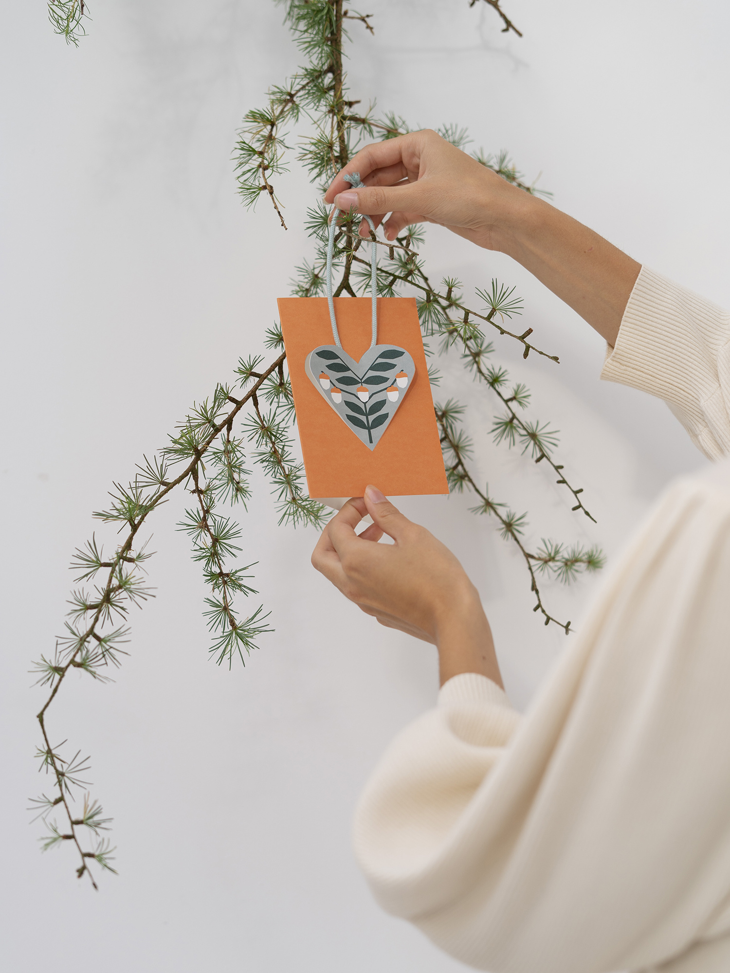 HEART card acorns - brique