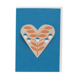 HEART card acorns - blue | pop out heart greeting card with envelope