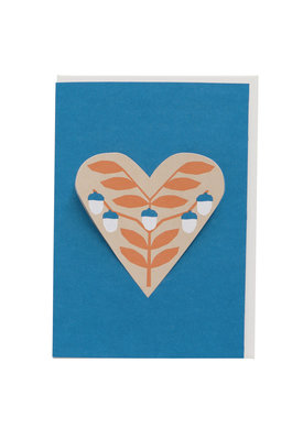 HEART card acorns - blue