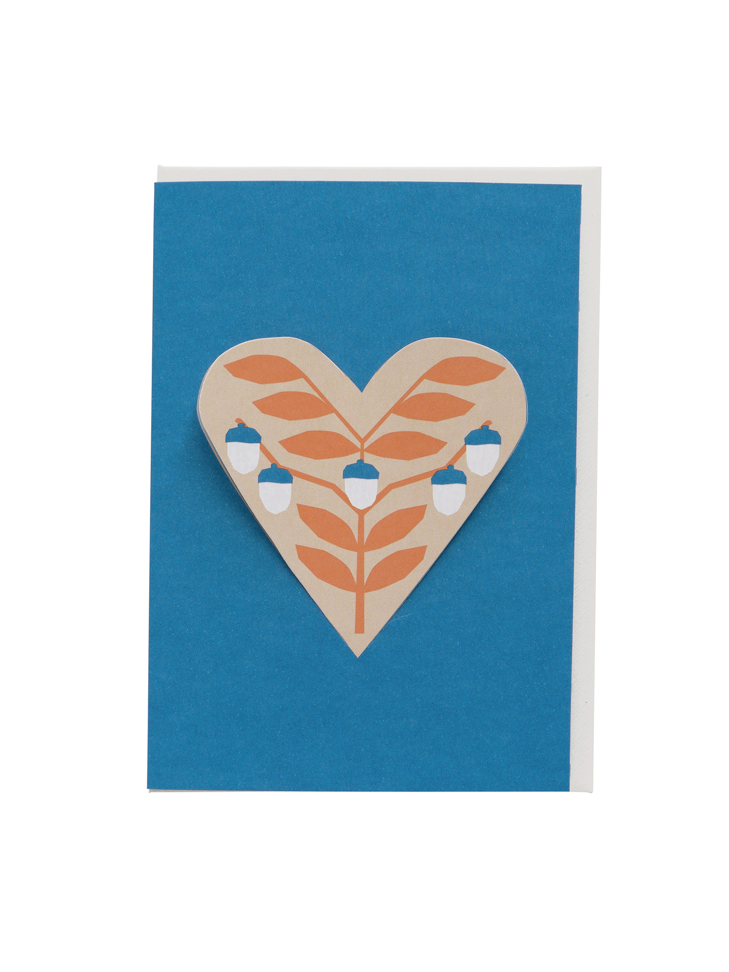 HEART card acorns blue | wenskaart met pop-up hart