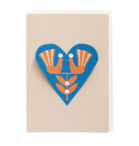 HEART card birds - light pink