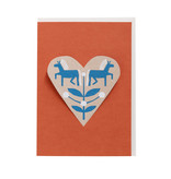 HEART card horses - red | greeting card with pop out heart