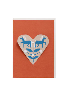 HEART card horses - red