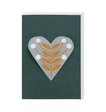 HEART card snowball – dark green