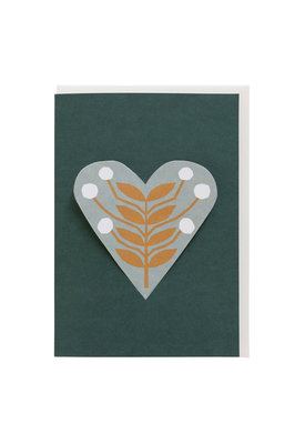 HEART card snowball – dark green | greeting card with a pop-out heart