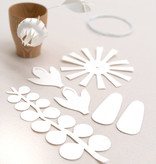 FIELD flowers – small white | four white paper flowers DIY kit