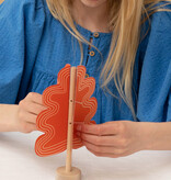 OAK tree - red  | eikenboompje van papier met houten stam, DIY set