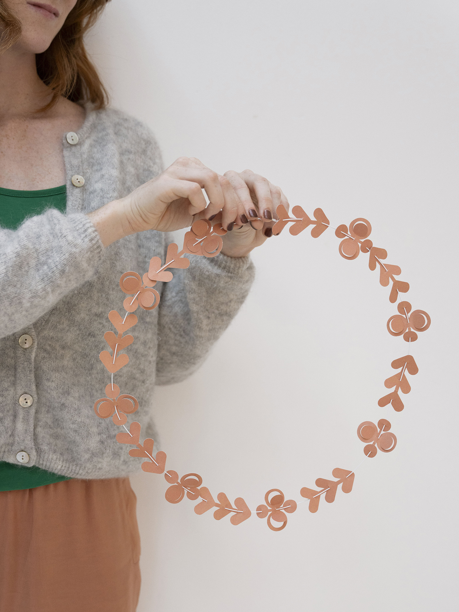 FOLK ornaments - terra-green | DIY set met 20 papieren folkloristische ornamenten
