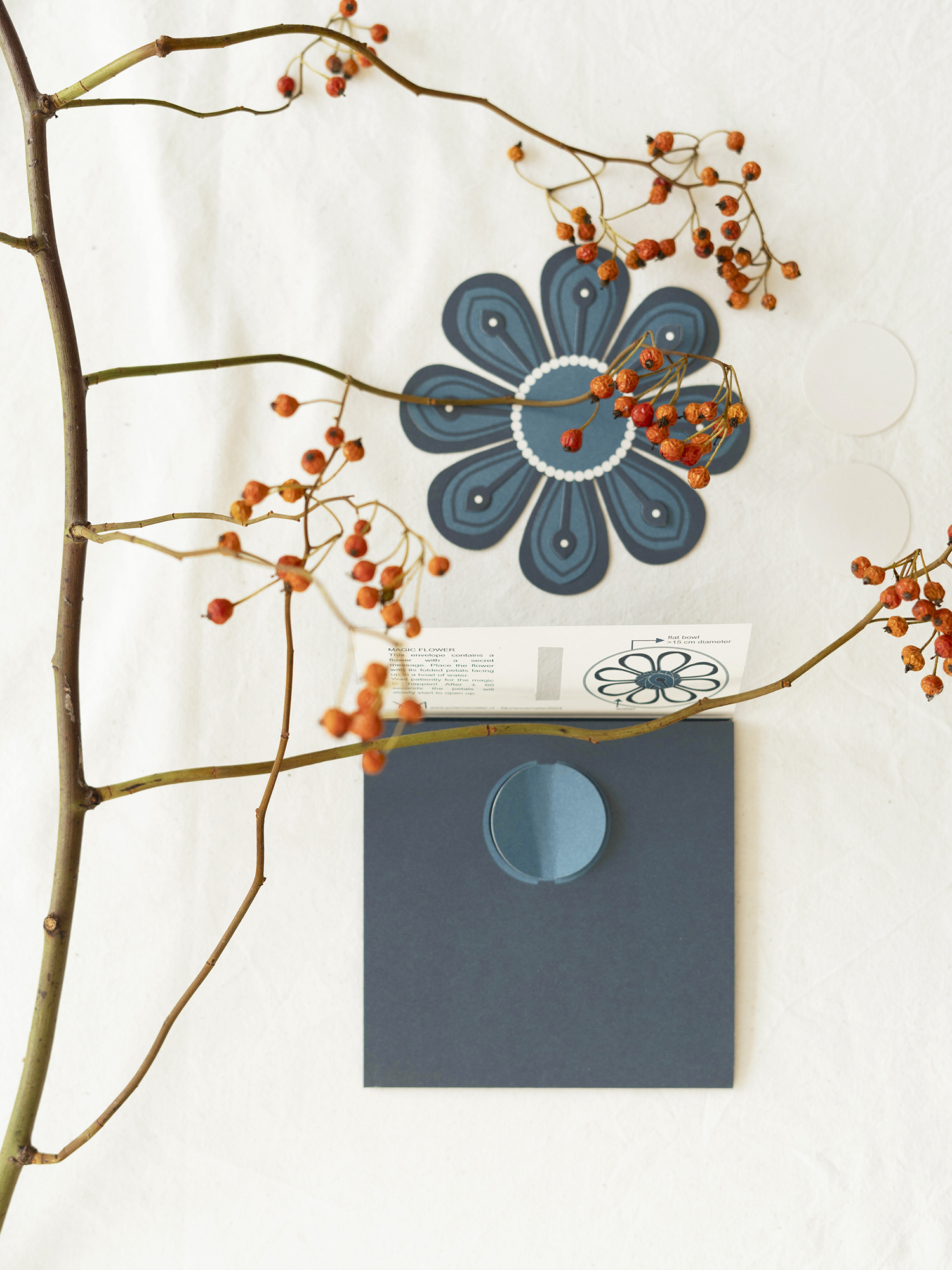 MAGIC flower antique | papieren bloem die zich opent op water
