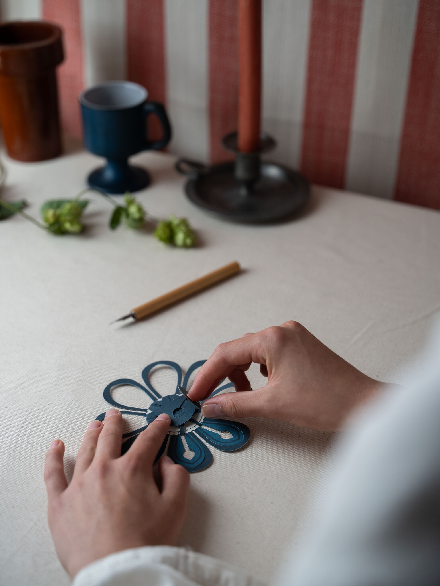 MAGIC flower antique | paper flower card that opens on water