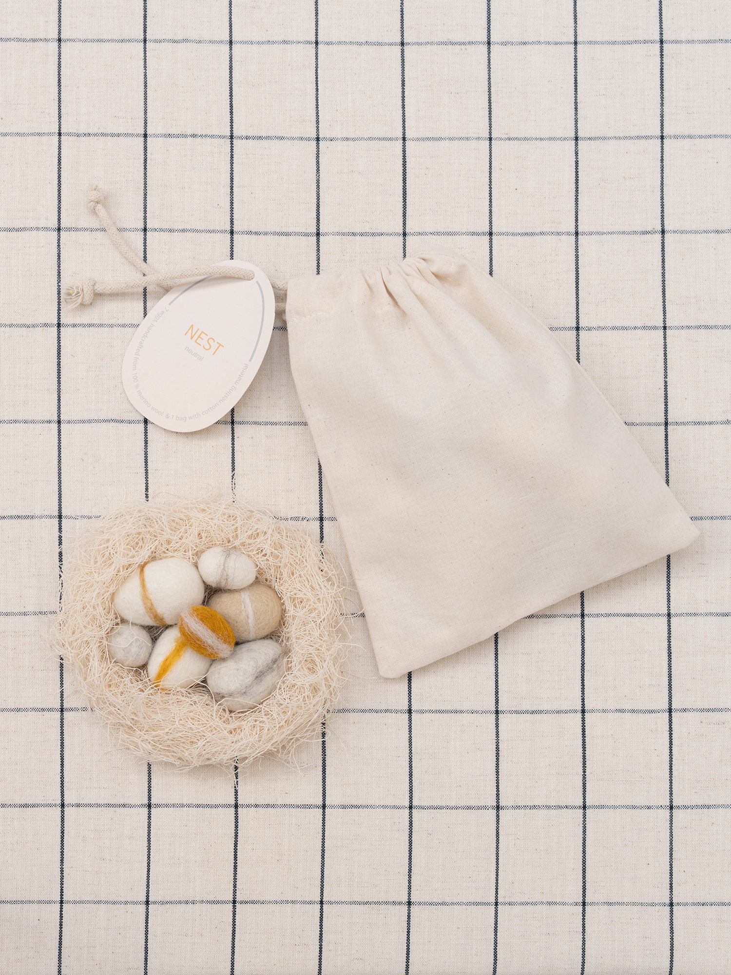 NEST neutral | seven felted merino wool eggs for Easter