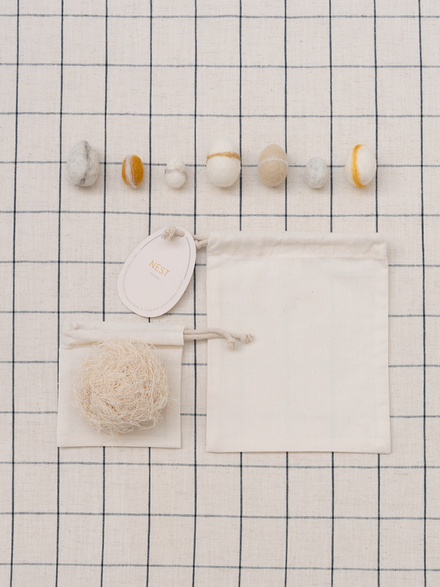 NEST neutral | seven felted merino wool eggs for Easter