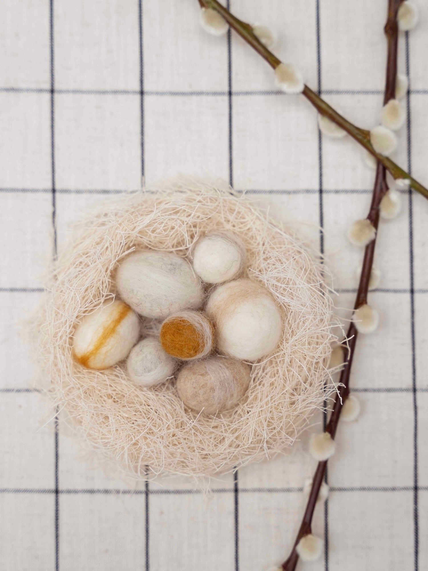 NEST neutral | seven felted merino wool eggs for Easter