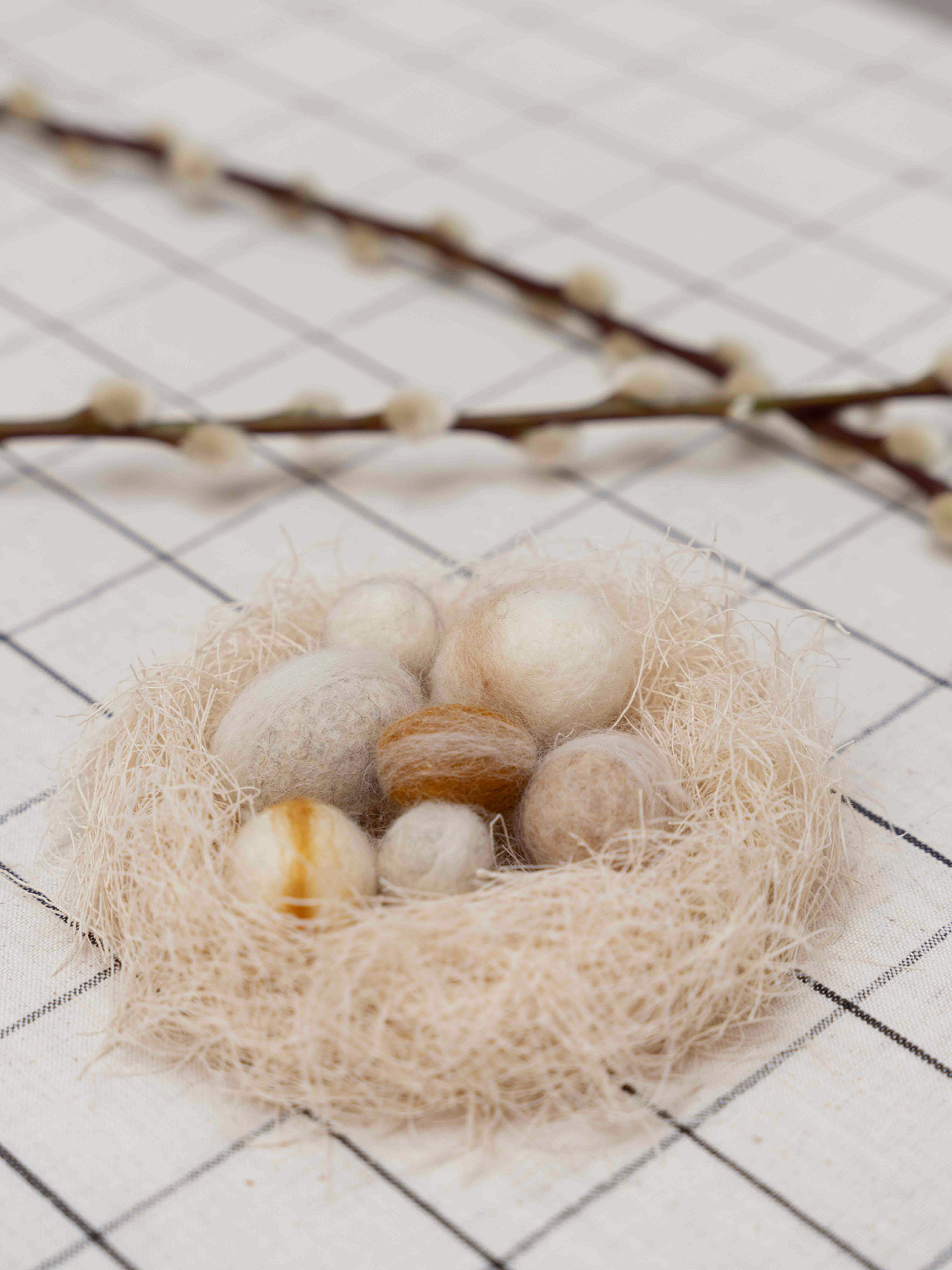 NEST neutral | seven felted merino wool eggs for Easter