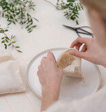 NEST wool eggs pastel | 7 handgemaakte wollen eitjes met nestmateriaal