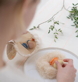 NEST wool eggs pastel | 7 handgemaakte wollen eitjes met nestmateriaal