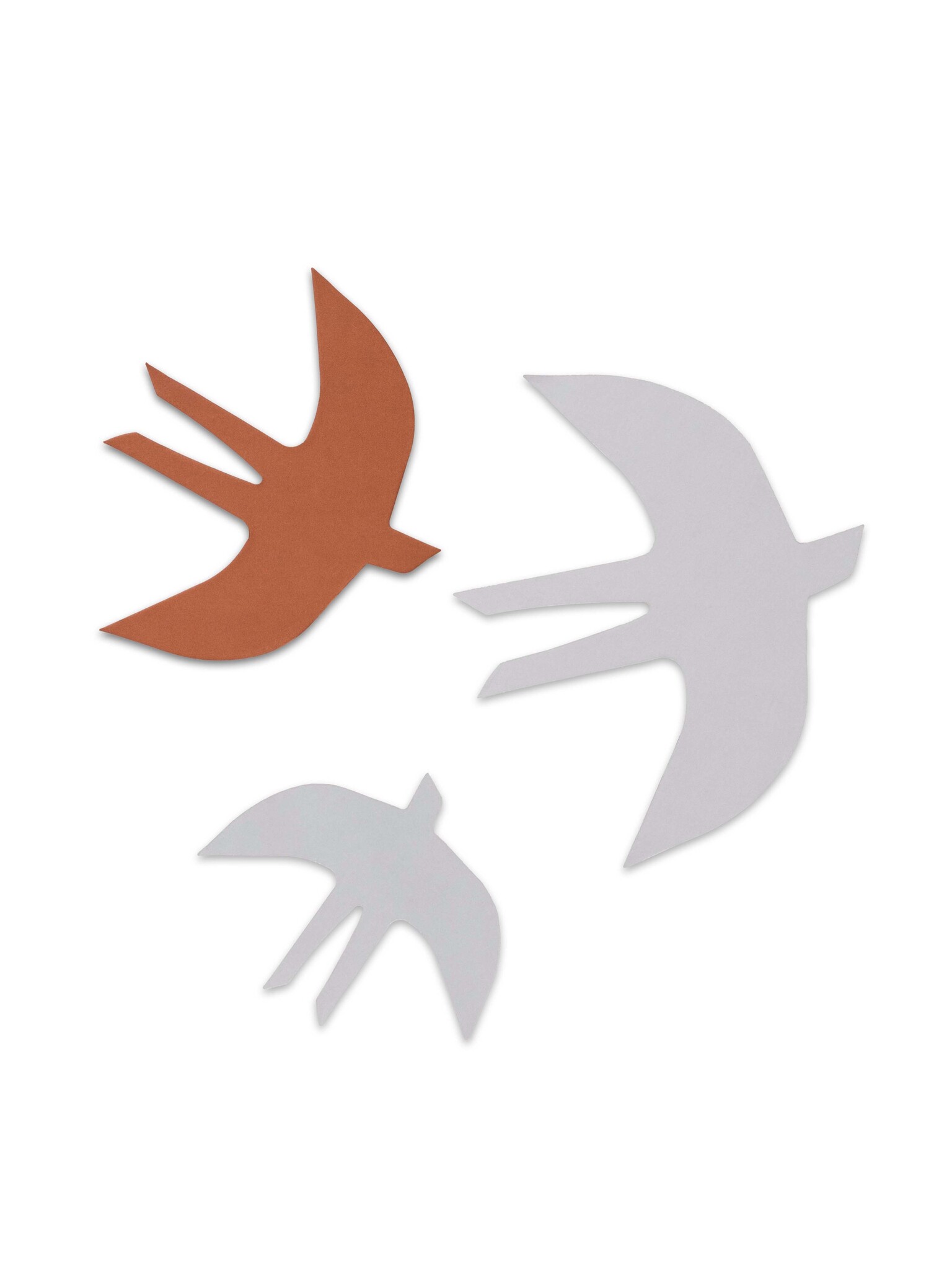 SVERM wall birds - natural | 3 kartonnen muurzwaluwen met aan 2 kanten kleur