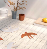 SVERM wall birds - natural | 3 kartonnen muurzwaluwen met aan 2 kanten kleur