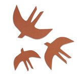 SVERM wall birds - natural | 3 kartonnen muurzwaluwen met aan 2 kanten kleur