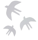 SVERM wall birds - natural | 3 kartonnen muurzwaluwen met aan 2 kanten kleur