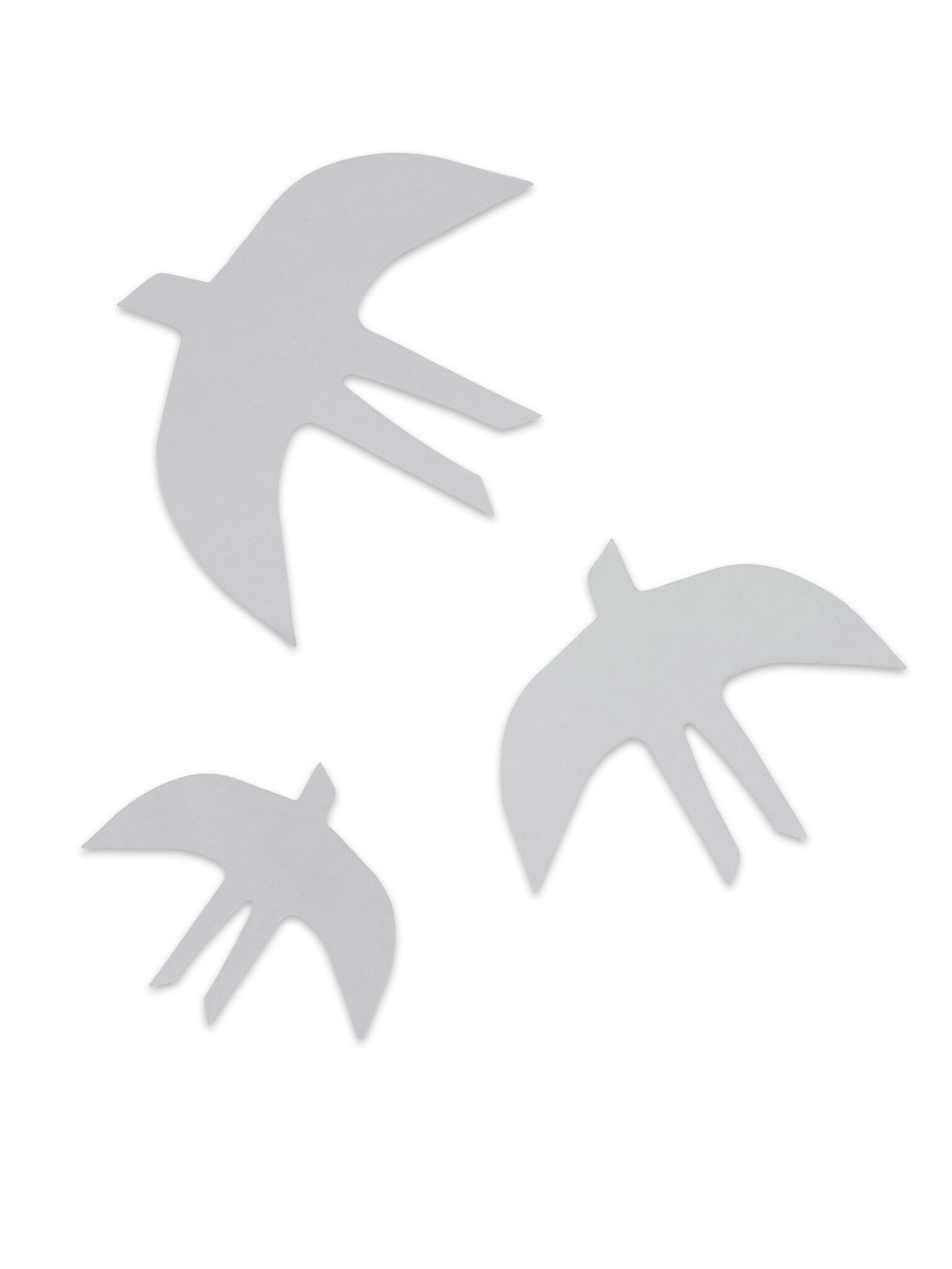 SVERM wall birds - natural | 3 kartonnen muurzwaluwen met aan 2 kanten kleur