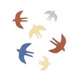 SVERM wall birds - bright | 3 kartonnen muurzwaluwen met aan 2 kanten kleur